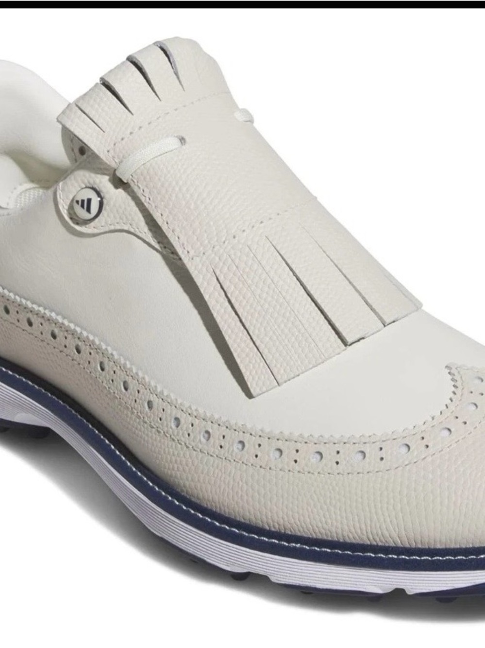 Adidas MC Zoysia BOOST White Indigo Leather Spikeless Golf Shoe Women 8.5 JR3167